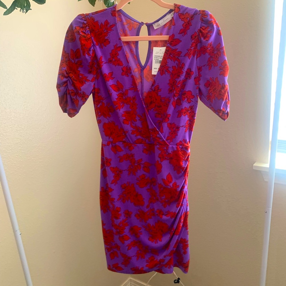 All in Favor Purple and Red Dress